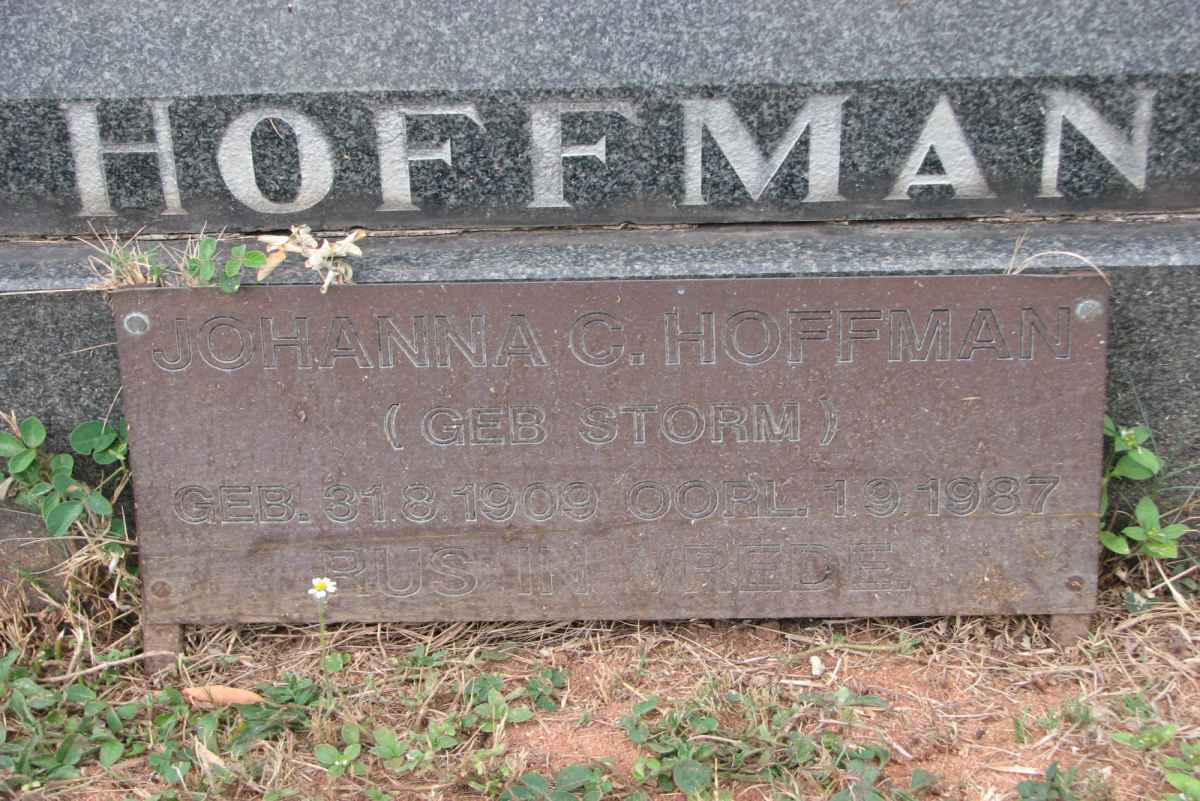 HOFFMAN Johanna C. nee STORM 1909-1987