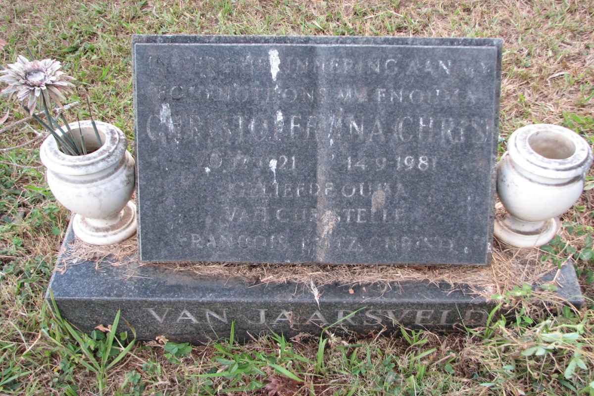 JAARSVELD  Christoffelina Chris, van 1921-1981