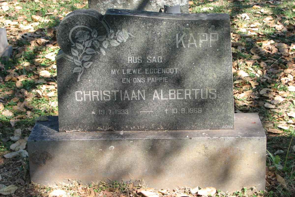 KAPP Christiaan Albertus 1933-1969