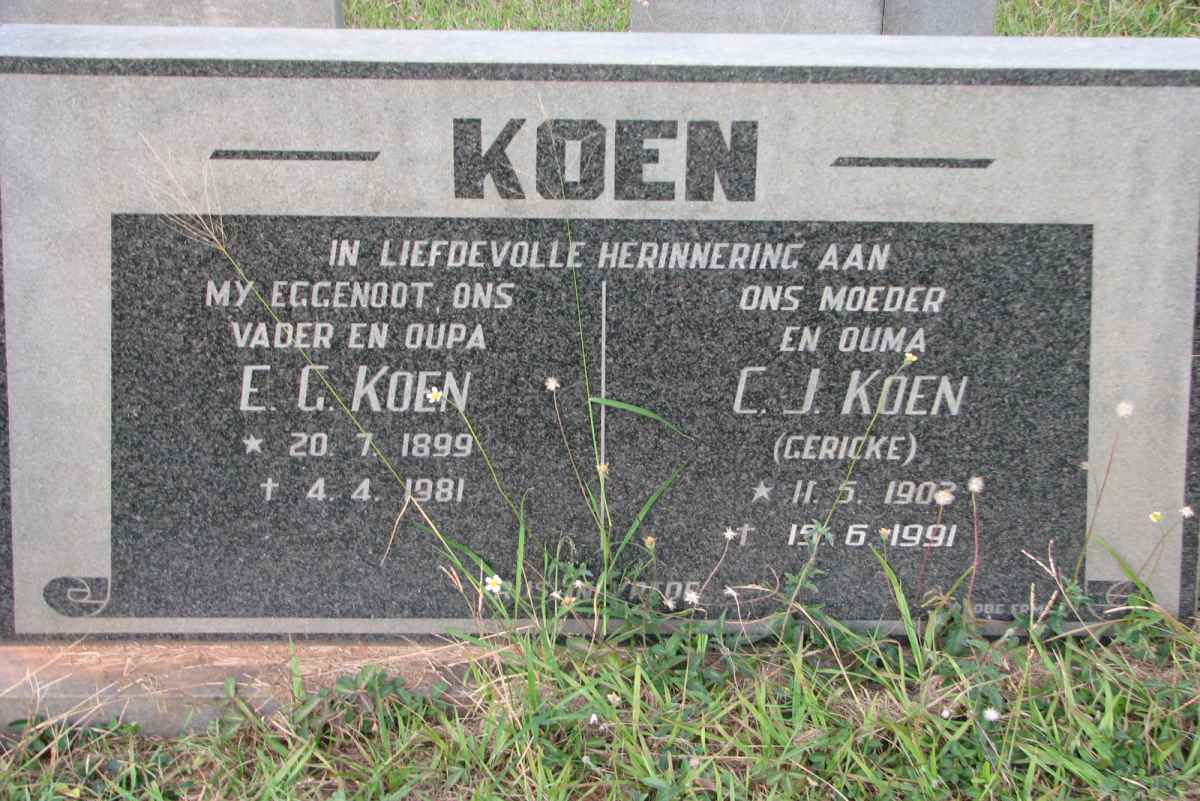 KOEN E.G. 1899-1981 &amp; C.J. GERICKE 1902-1991