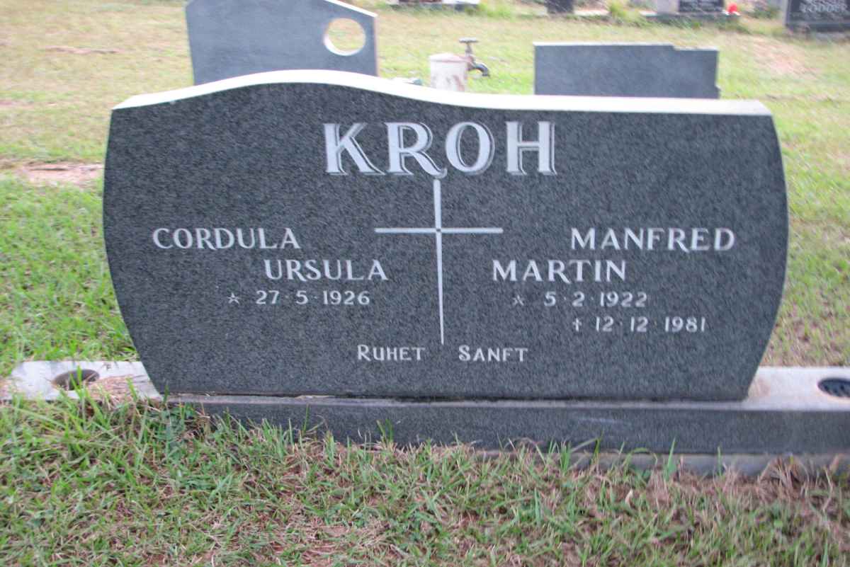 KROH Manfred Martin 1922-1981 &amp; Cordula Ursula 1926-
