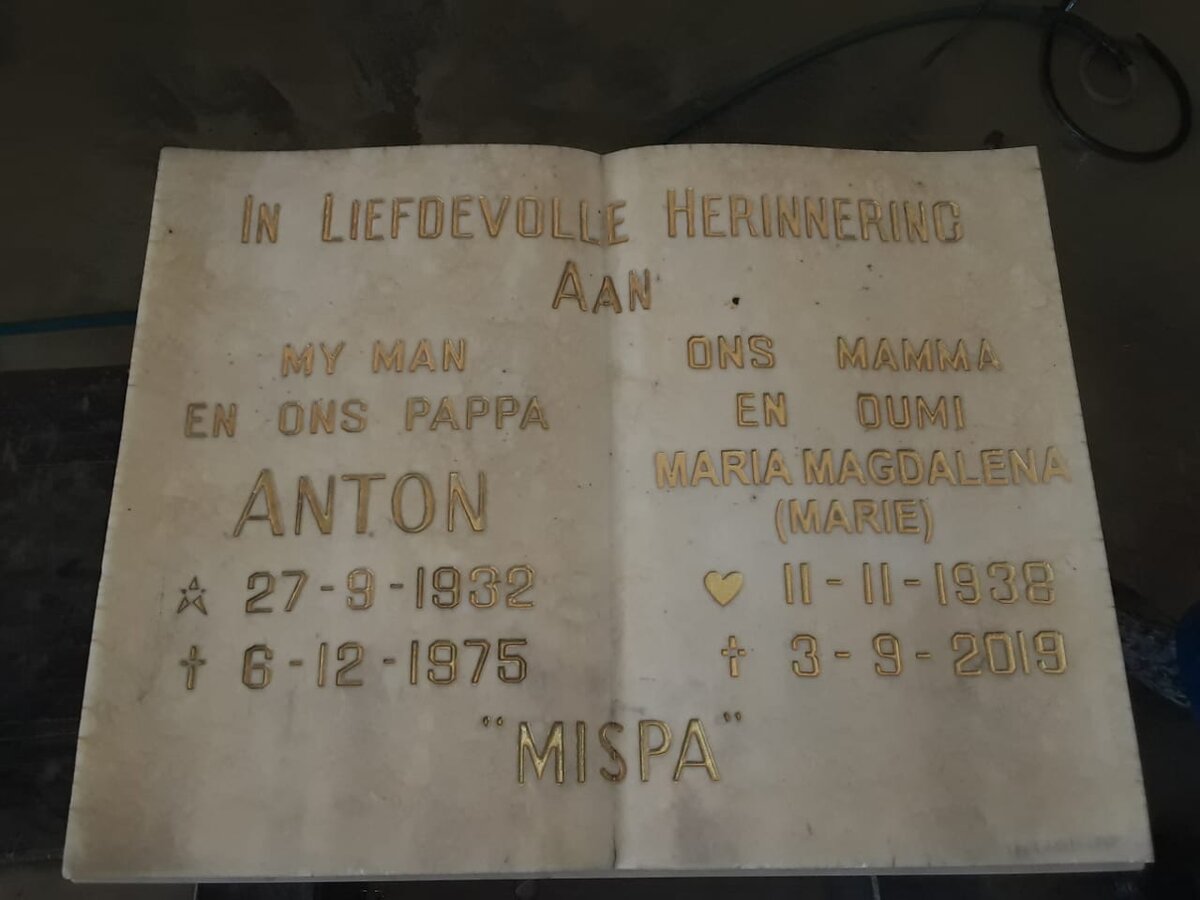 KEYTER Antonie Petrus 1932-1975 &amp; Maria Magdalena 1938-2019