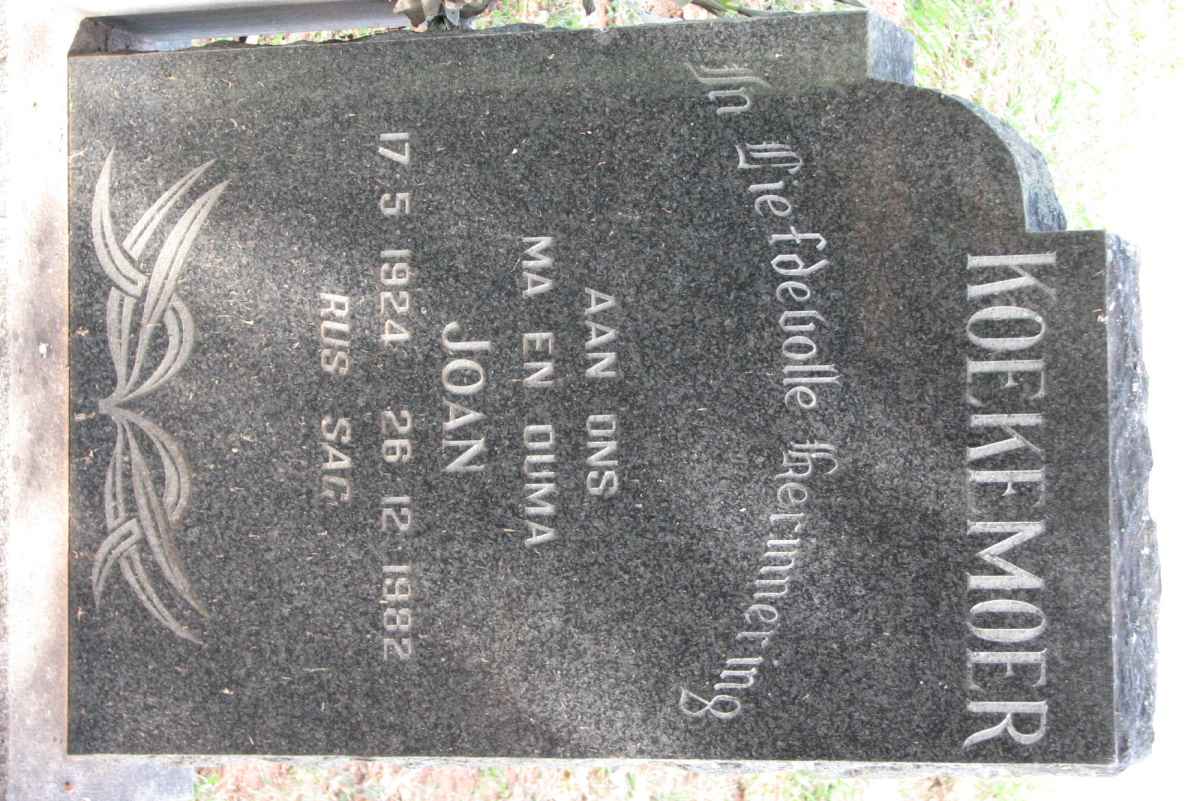 KOEKEMOER Joan 1924-1982