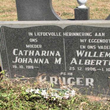 KRUGER Willem Albertus 1906-1978 &amp; Catharina Johanna M. 1919