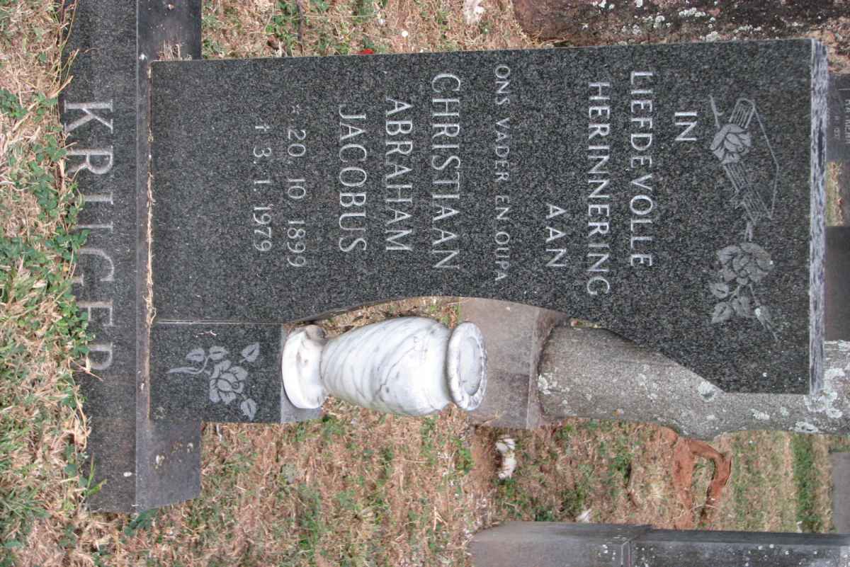 KRUGER Christiaan Abraham Jacobus 1899-1979