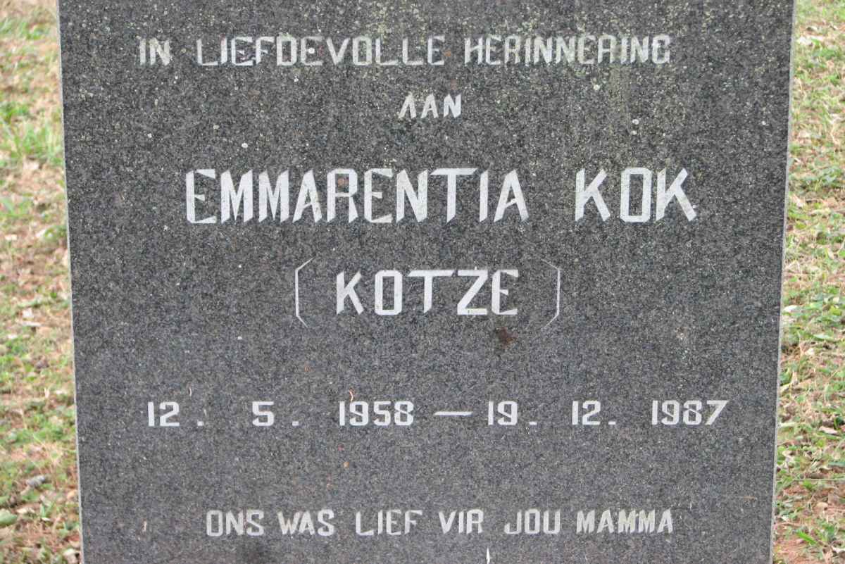 KOK Emmarentia nee KOTZE 1958-1987
