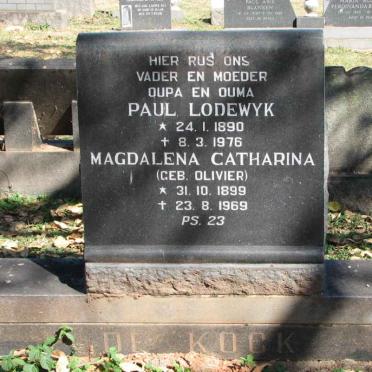 KOCK Paul Lodewyk, de 1890-1976 &amp; Magdalena Catharina OLIVIER 1899-1969