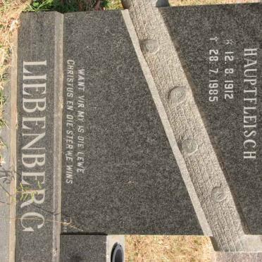 LIEBENBERG Johan Hauptfleisch 1912-1985