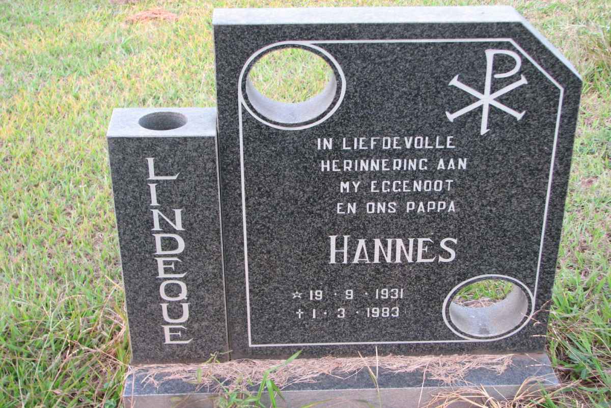 LINDEQUE Hannes 1931-1983