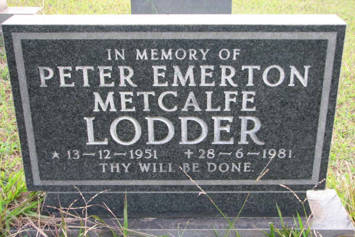 LODDER Peter Emerton Metcalfe 1951-1981