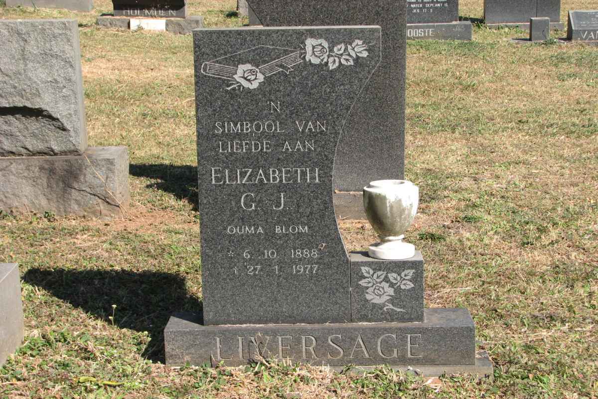 LIVERSAGE Elizabeth G.J. 1888-1977