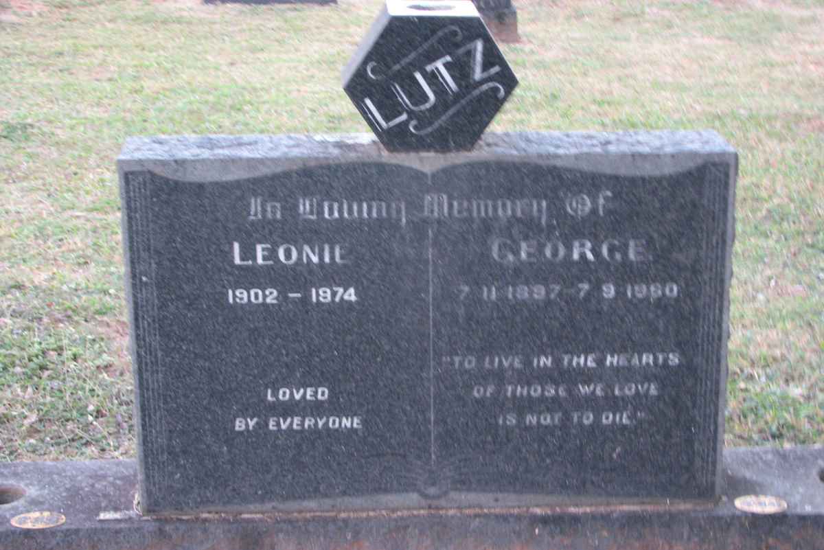LUTZ George 1897-1960 &amp; Leonie 1902-1974