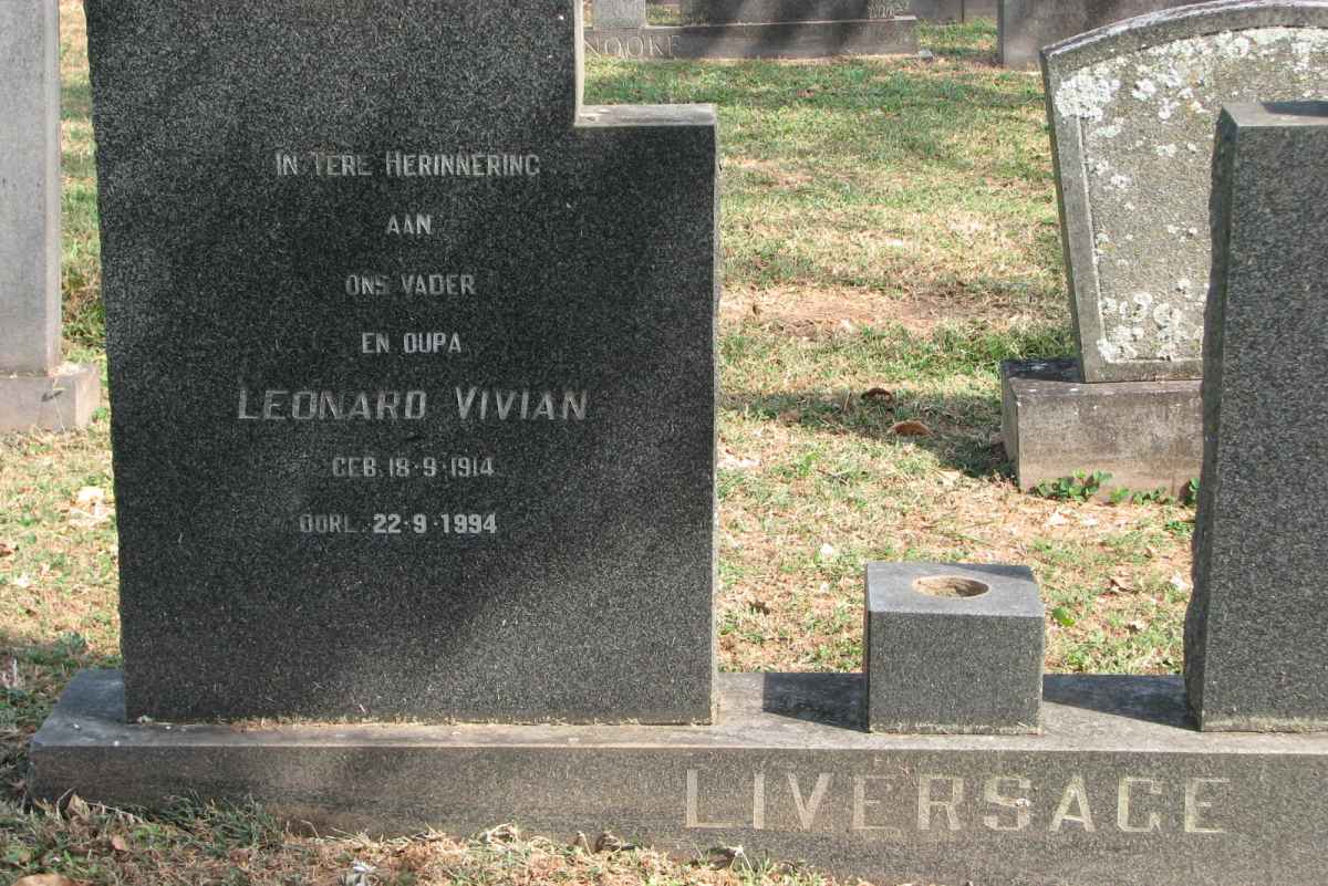 LIVERSAGE Leonard Vivian 1914-1994