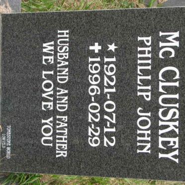 McCLUSKEY Phillip John 1921-1996