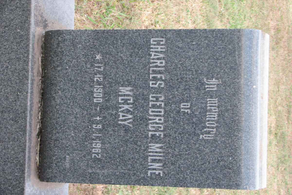 McKAY Charles George Milne 1900-1962