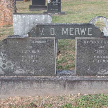 MERWE Carel J., v.d. 1896-1979 &amp; Hendrina P. 1897-1972