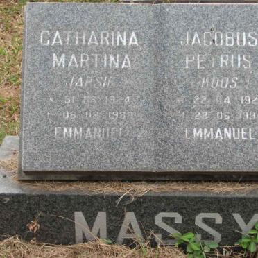 MASSYN Jacobus Petrus 1922-199? &amp; Catharina Martina 1924-1989