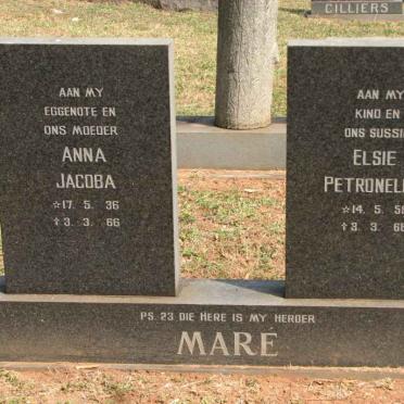 MARÉ Anna Jacoba 1936-1966 :: MARÉ Elsie Petronella 1958-1966