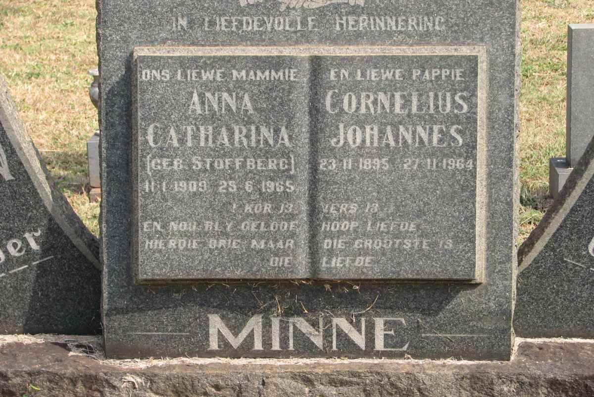 MINNE Cornelius Johannes 1895-1964 &amp; Anna Catharina STOFFBERG 1909-1965