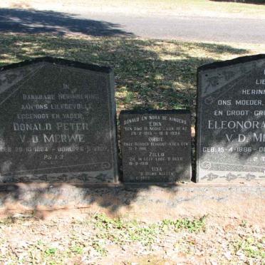 MERWE Donald Peter, v.d. 1884-19?? &amp; Eleonora Judith 1886-1984 &amp; Kinders