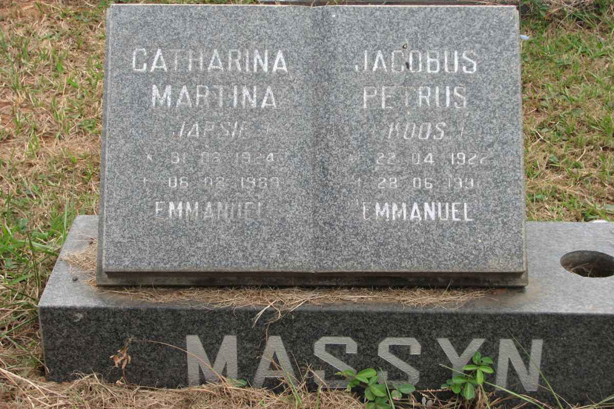 MASSYN Jacobus Petrus 1922-199? &amp; Catharina Martina 1924-1989