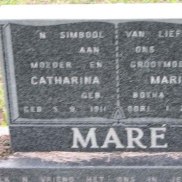 MARÉ Catharina Maria nee BOTHA 1911-1983