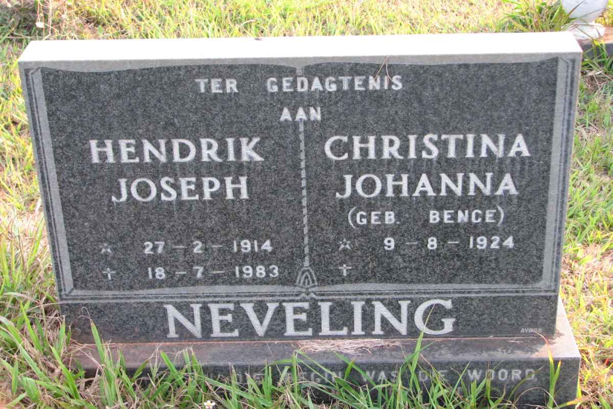 NEVELING Hendrik Joseph 1914-1983 &amp; Christina Johanna BENCE 1924-