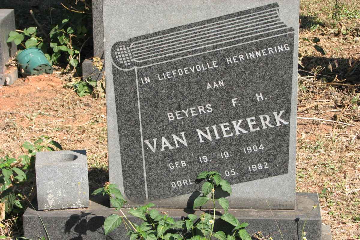 NIEKERK Beyers F.H., van 1904-1982