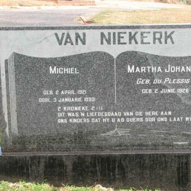 NIEKERK Michiel, van 1921-1993 &amp; Martha Johanna DU PLESSIS  1926-