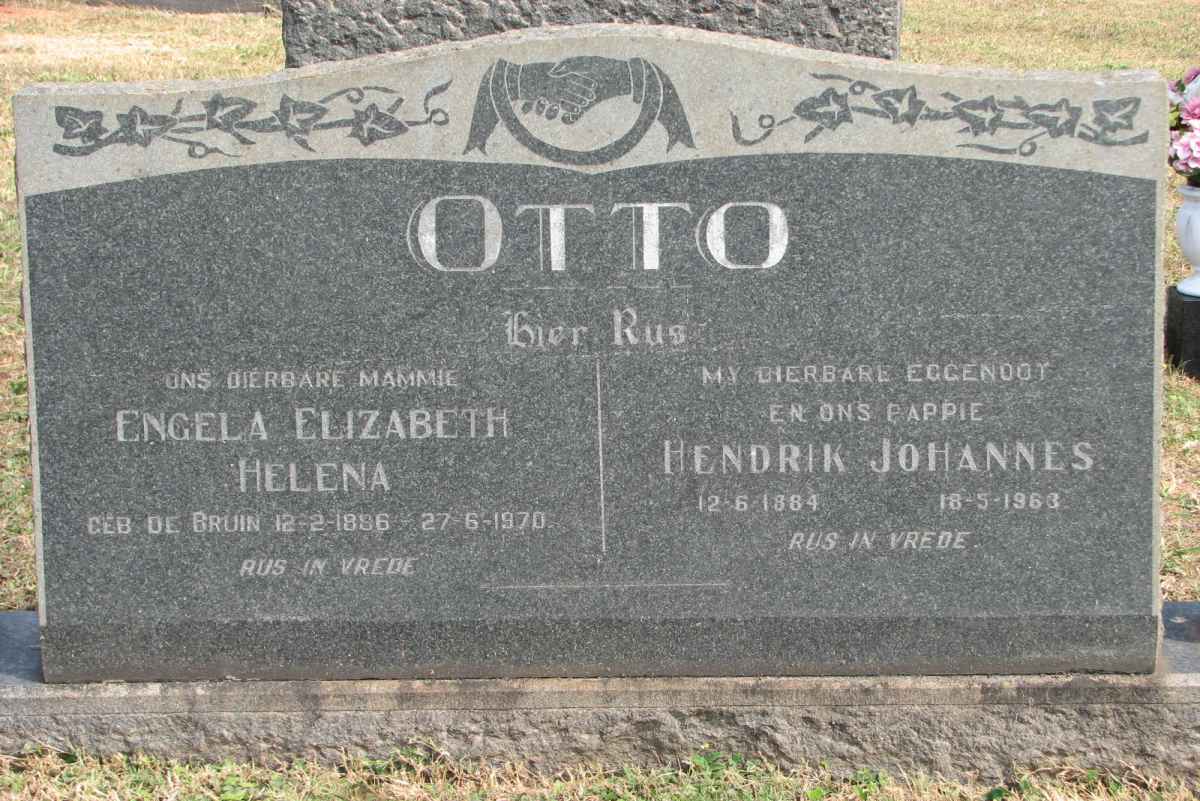 OTTO Hendrik Johannes 1884-1963 &amp; Engela Elizabeth Helena DE BRUIN 1896-1970