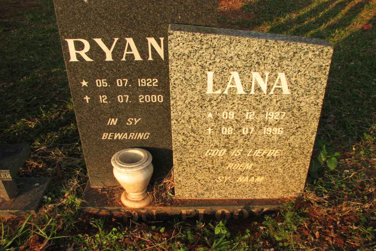 PLOOY Ryan, du 1922-2000 &amp; Lana 1927-1996