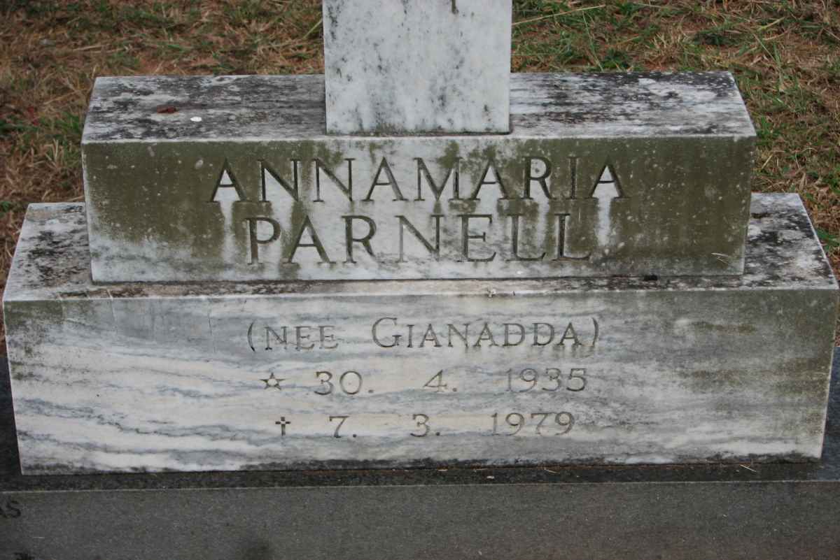 PARNELL Annamaria nee GIANADDA 1935-1979