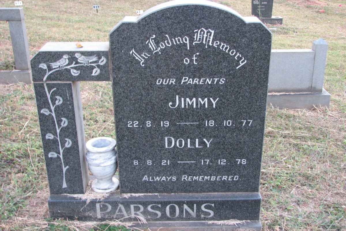 PARSONS Jimmy 1919-1977 &amp; Dolly 1921-1978