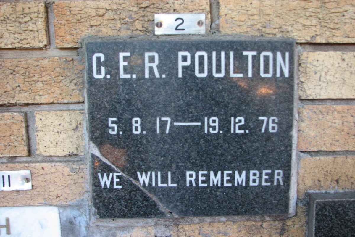 POULTON G.E.R. 1917-1976