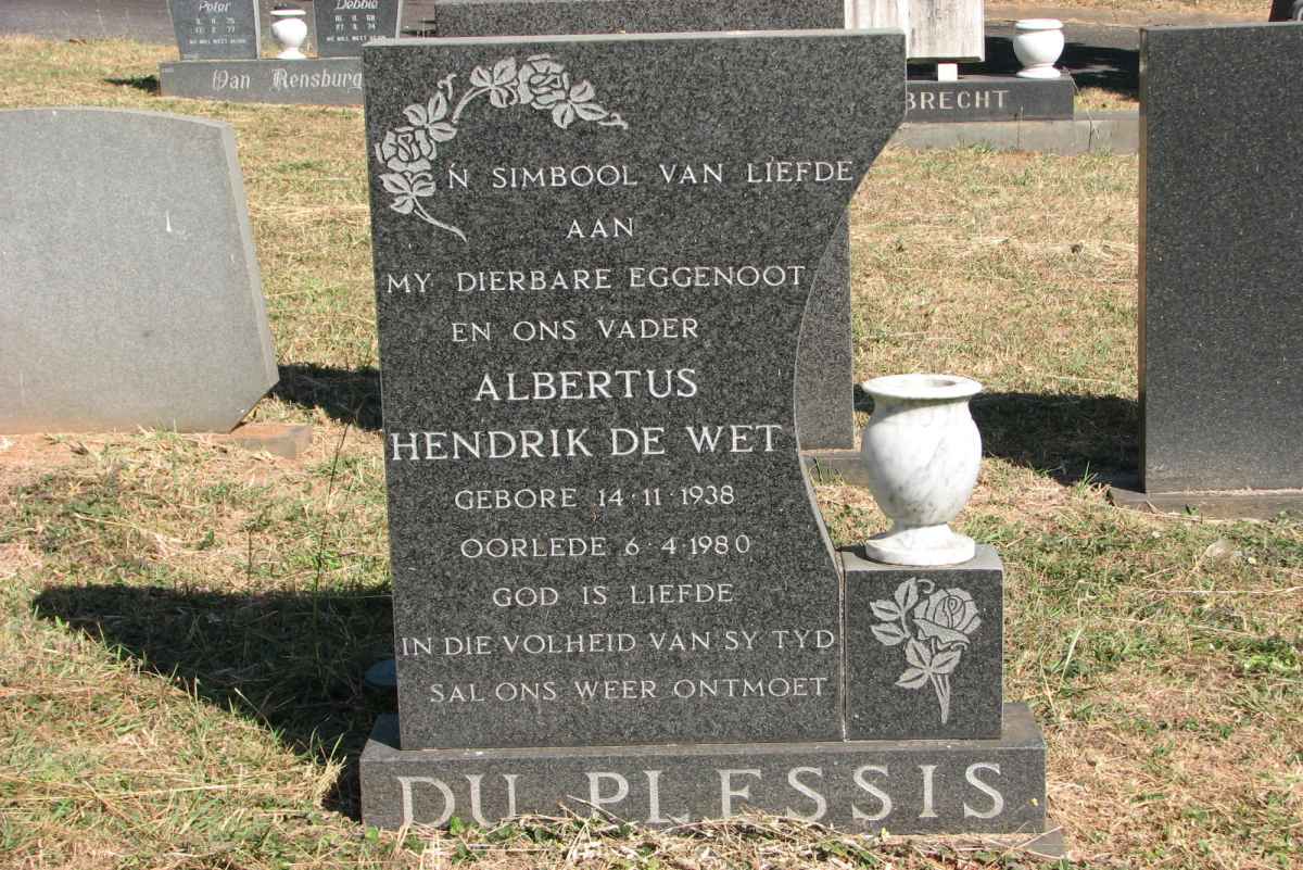 PLESSIS Albertus Hendrik De Wet, du 1938-1980
