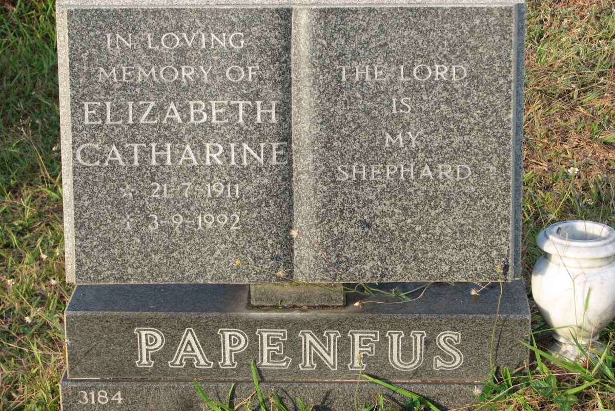 PAPENFUS Elizabeth Catherine 1911-1992