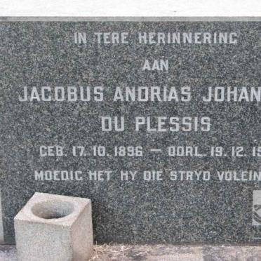 PLESSIS Jacobus Andrias Johannes, du 1896-1961