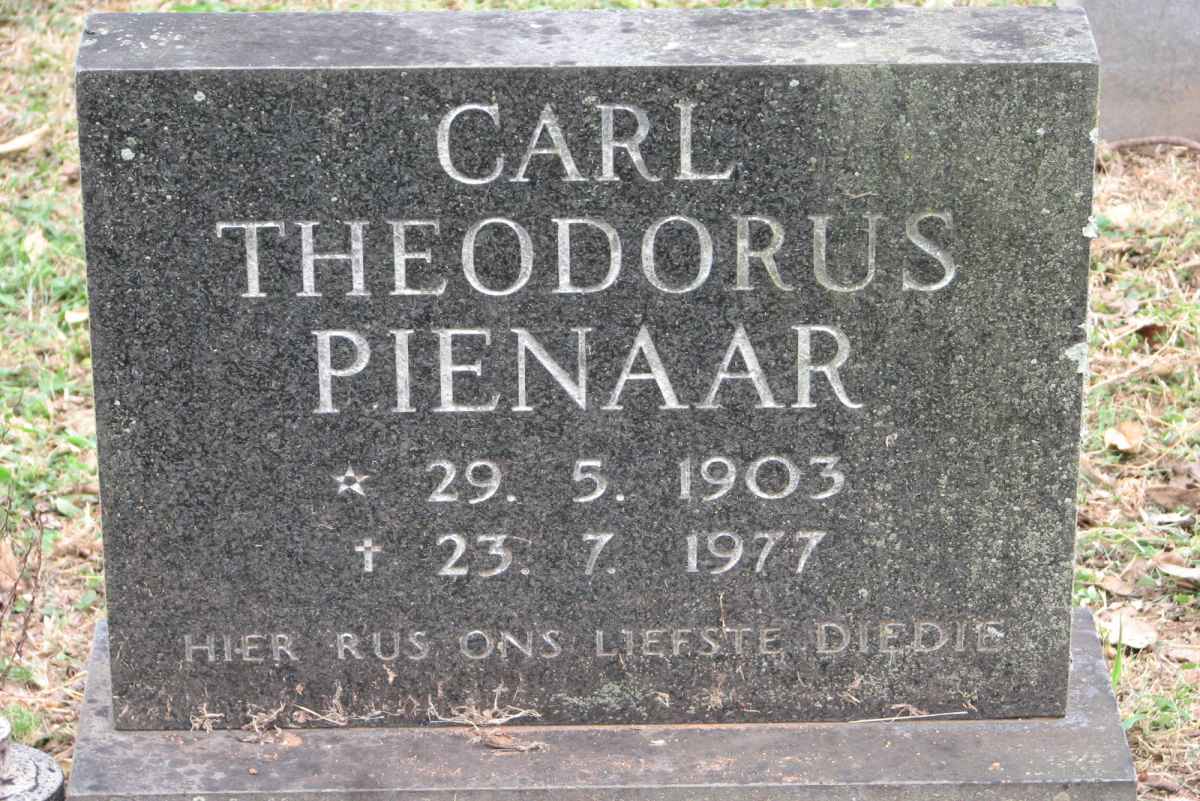 PIENAAR Carl Theodorus 1903-1977
