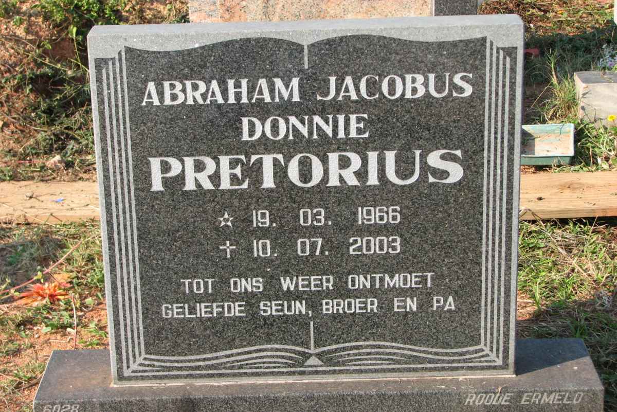 PRETORIUS Abraham Jacobus Donnie 1966-2003