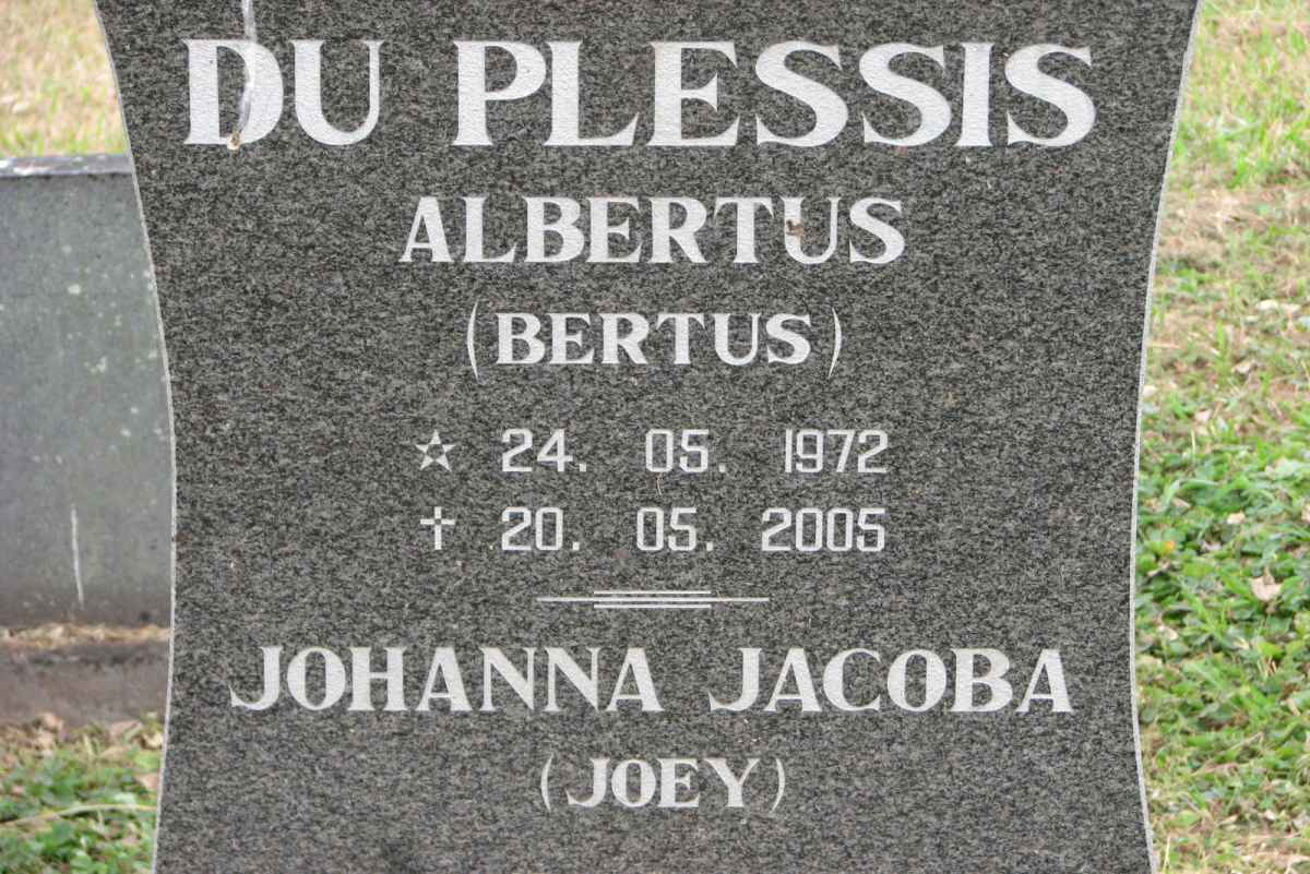 PLESSIS Albertus, du 1972-2005 &amp; Johanna Jacoba