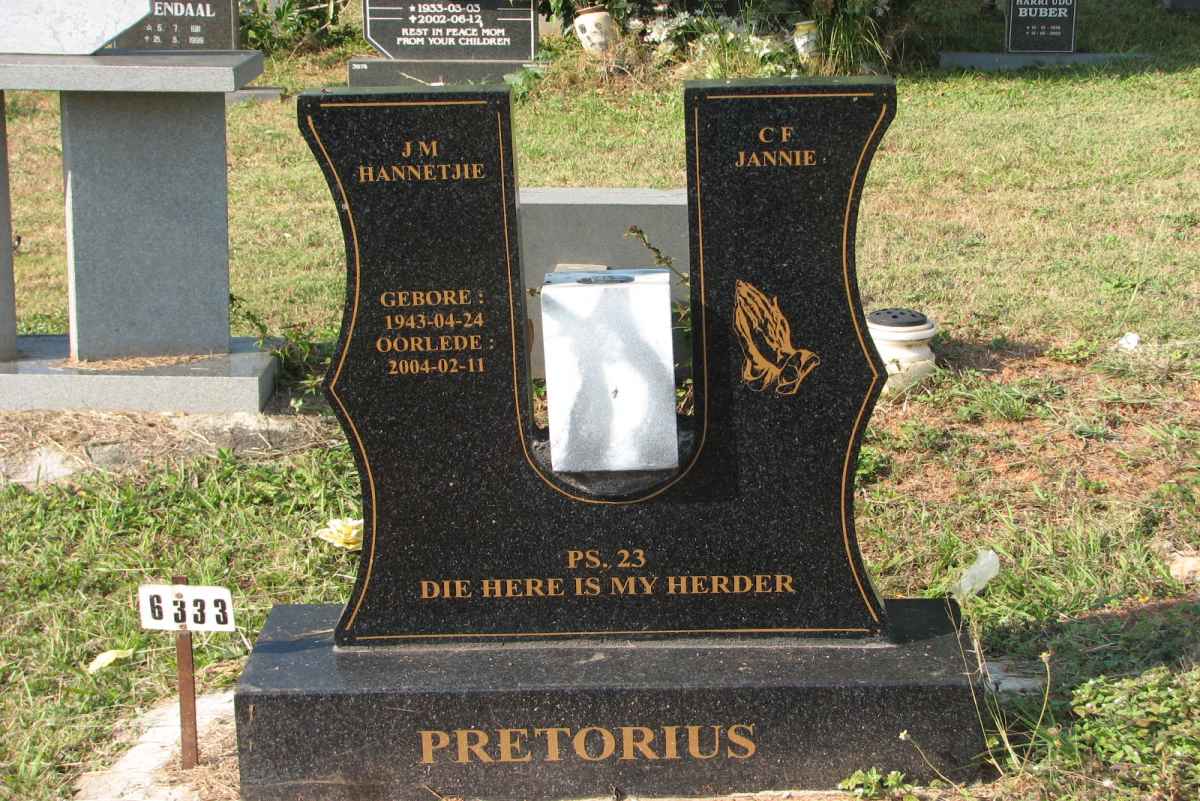 PRETORIUS C.F. &amp; J.M. 1943-2004