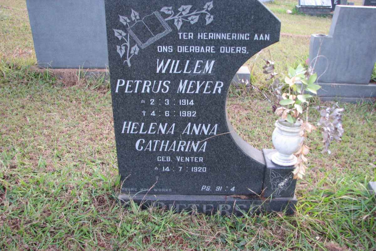 PIETERSE Willem Petrus Meyer 1914-1982 &amp; Helena Anna Catharina VENTER 1920-