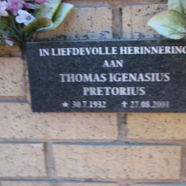 PRETORIUS Thomas Igenasius 1932-2001