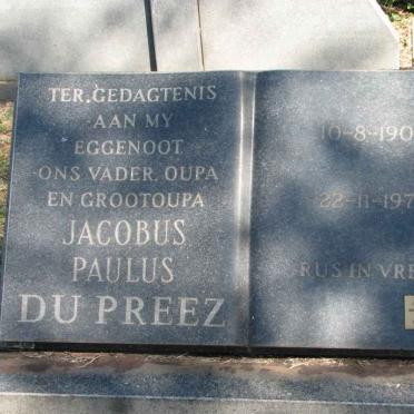 PREEZ Jacobus Paulus, du 1904-1979 :: DU PREEZ Johannes P. 1932-2006