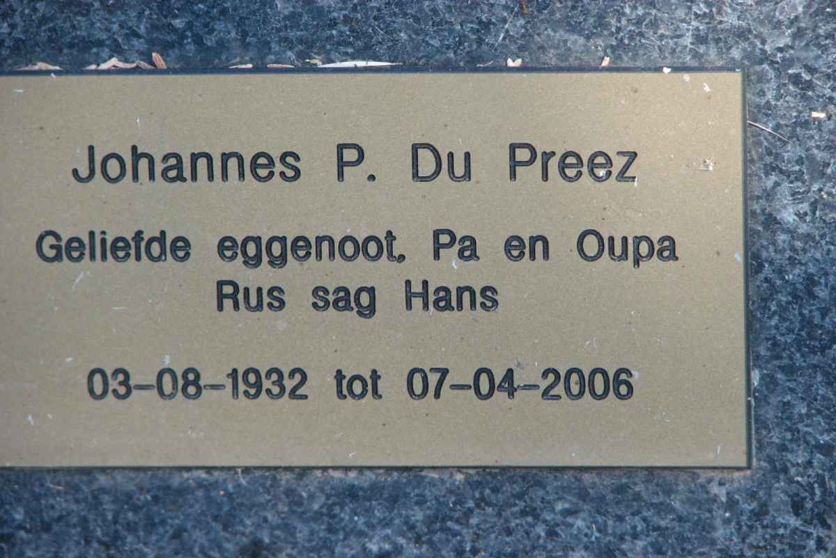PREEZ Johannes P., du 1932-2006