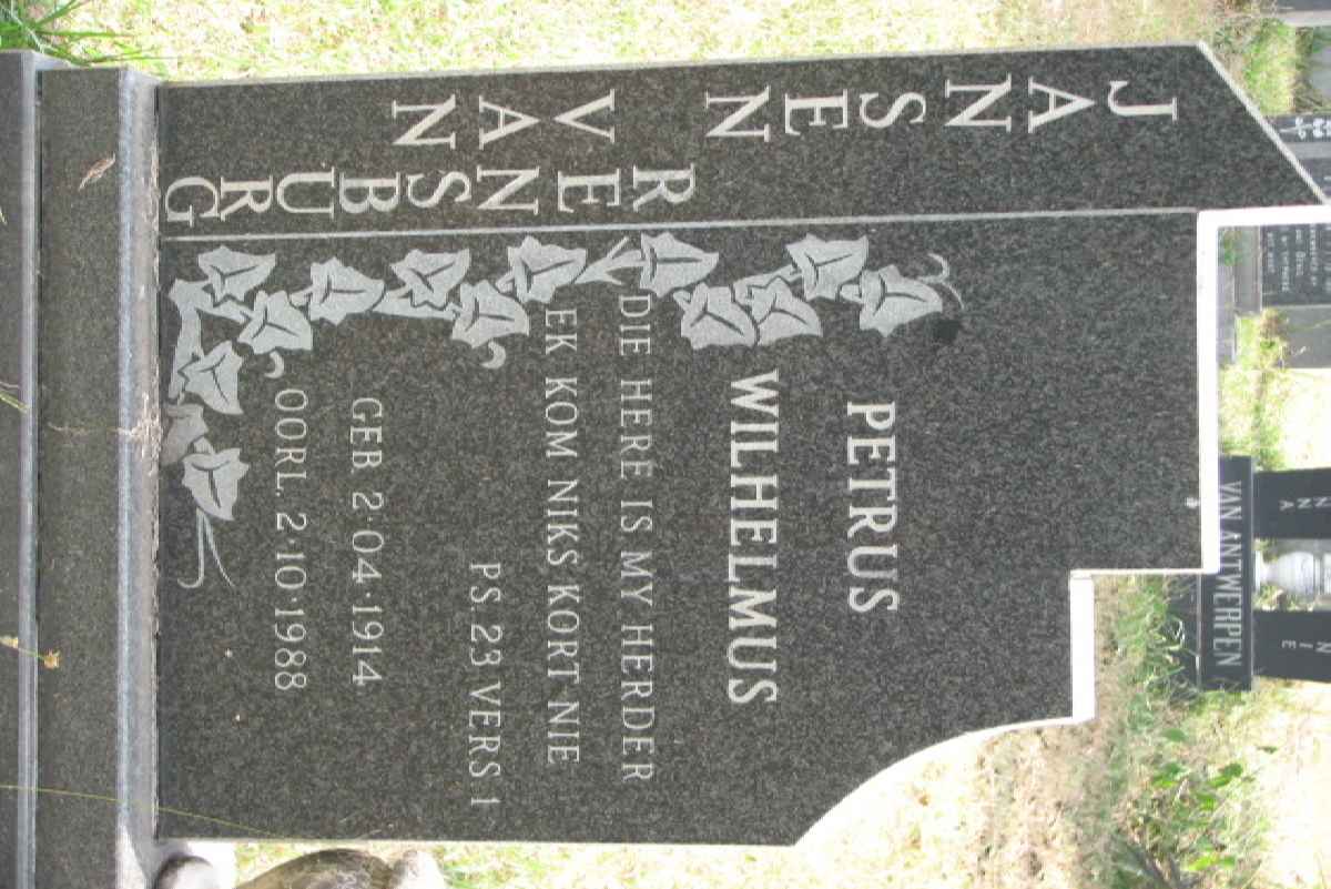 RENSBURG Petrus Wilhelmus, Jansen van 1914-1988