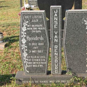 RENSBURG Hendrik, Janse van 1941-1997