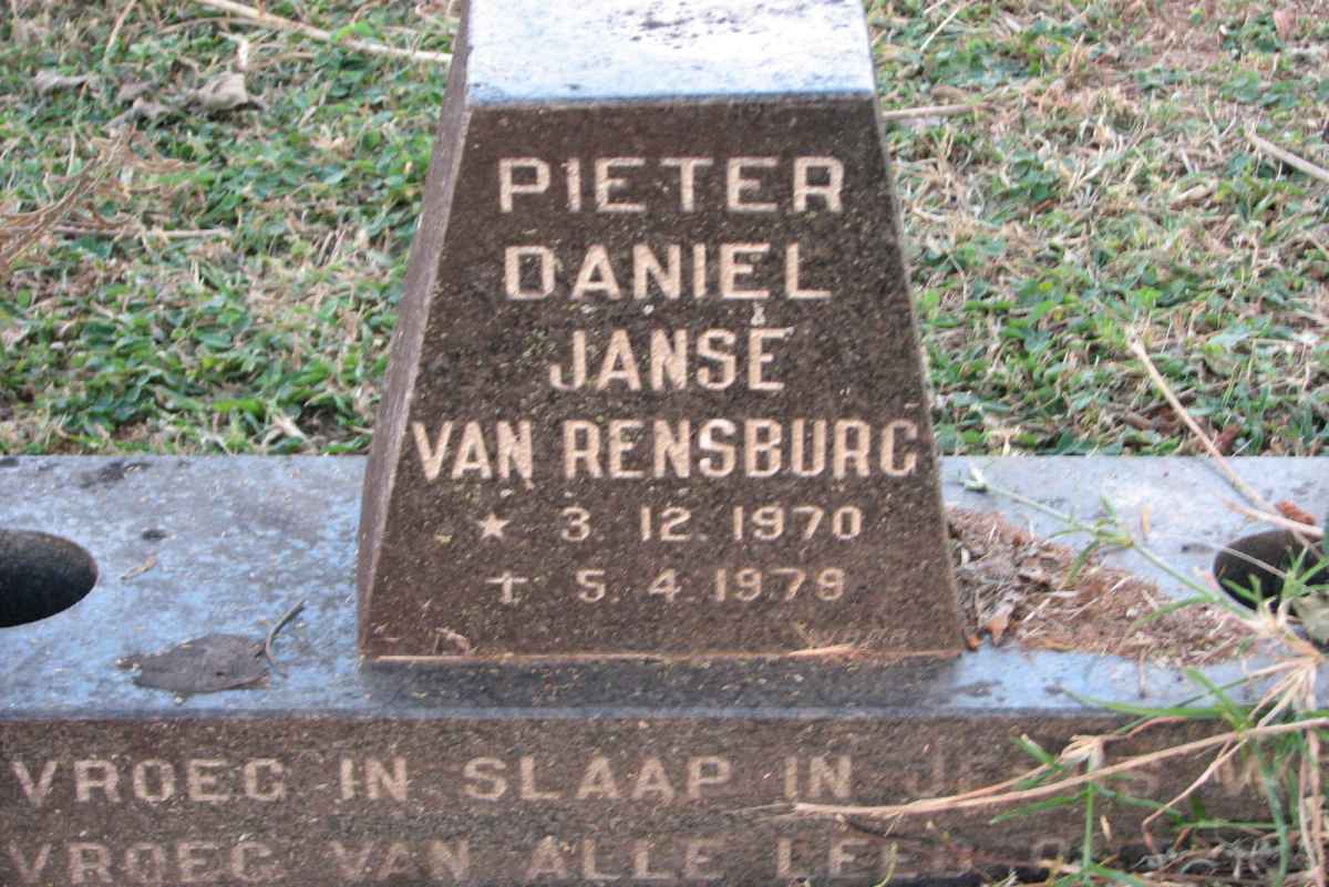 RENSBURG Pieter Daniel, Janse van 1970-1979