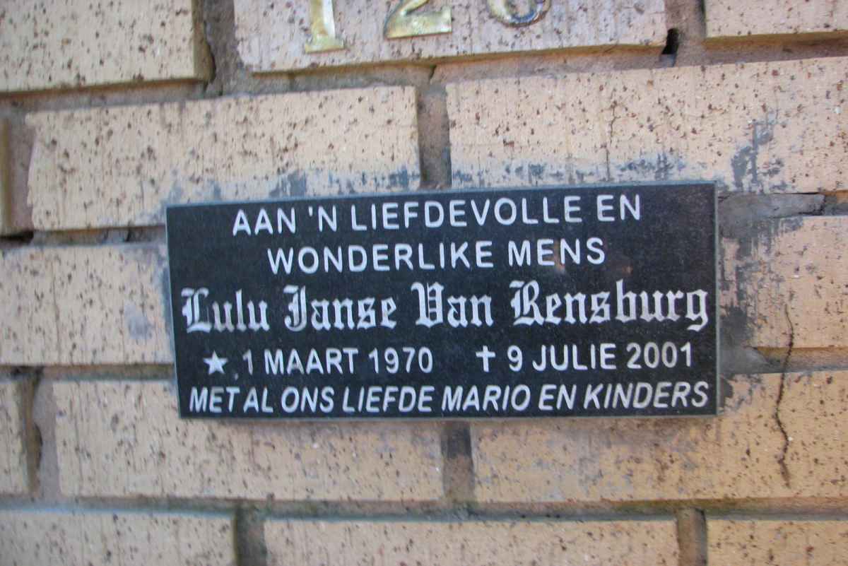 RENSBURG Lulu, Janse van 1970-2001