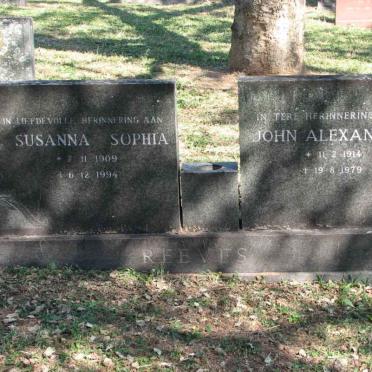 REEVES John Alexander 1914-1979 &amp; Susanna Sophia 1909-1994